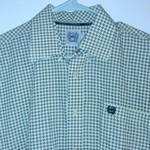 CINCH YELLOW BUTTON DOWN WESTERN  SHIRT SZ M